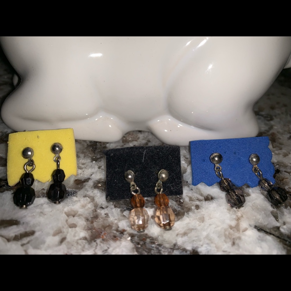 3-pair beaded earrings